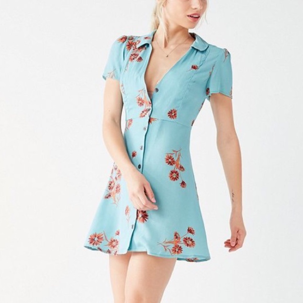 Urban Outfitters Mallory Button-Down Mini Dress